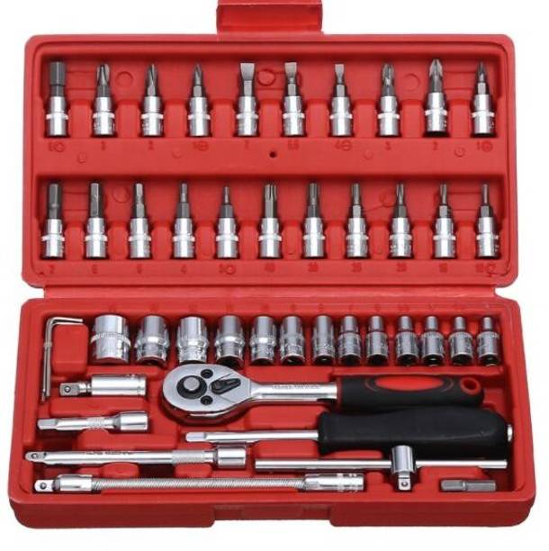 EYESEEK Socket Tool Set 46 in 1 Bit Socket Wrench Tool Kit Set Goti Tools Set Ratchet Socket Set