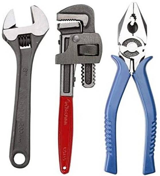 Forgesy Set of 3 Tool Kits Set for Home Use Single Sided Pipe Wrench