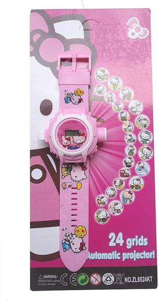 FLYmart Digital 24 images Hello Ketticat Series Projector Digital Watch Gift Toy For Kid