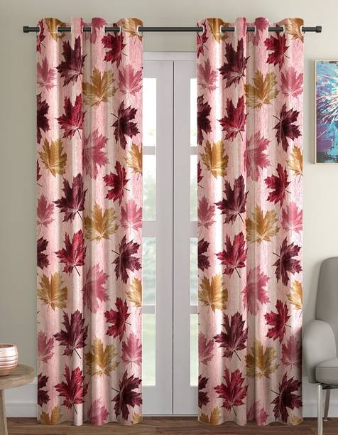 Home Sizzler 213 cm (7 ft) Polyester Semi Transparent Door Curtain (Pack Of 2)