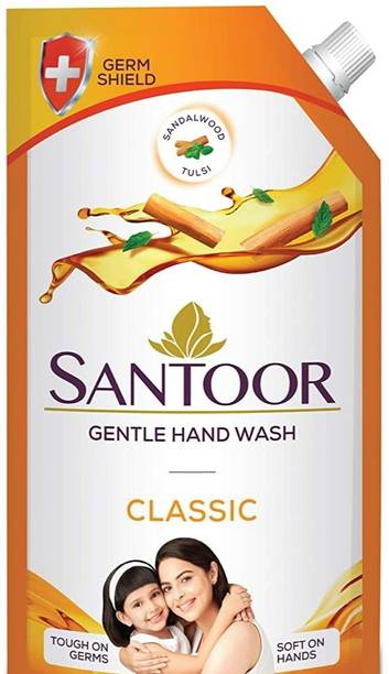 Santoor hand wash classic soft on hands 750 ml pack of 2 pc Hand Sanitizer Pouch