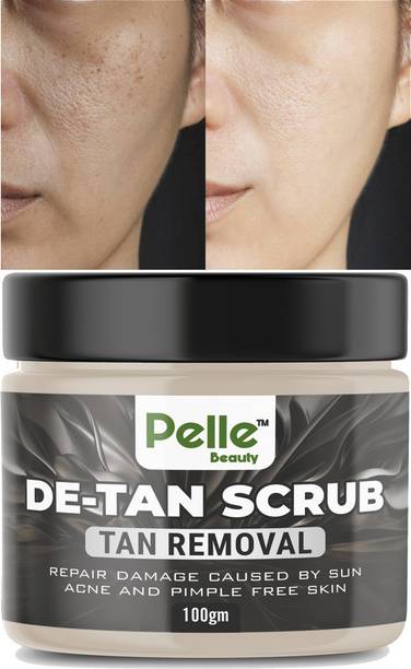 Pelle Beauty De - Tan Scrub Tan Removal Repair damage Caused By Sun Acne And Pimple Free Skin _100gm