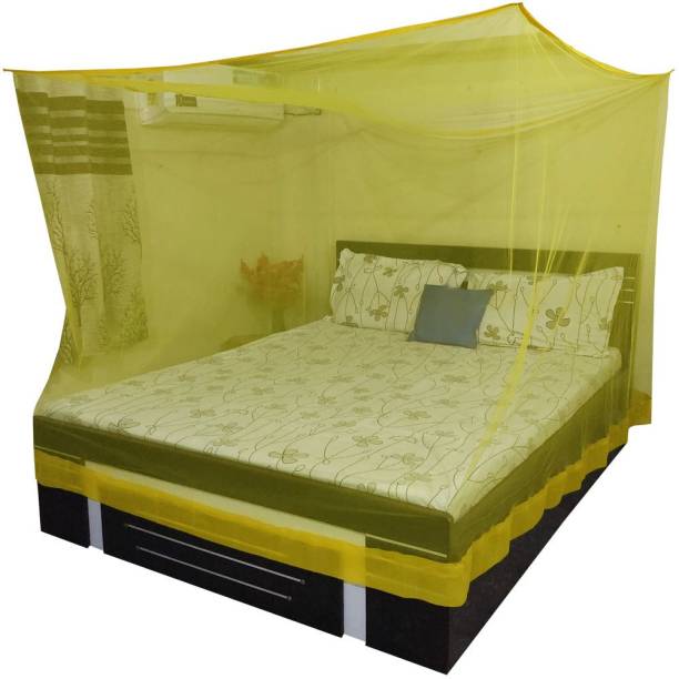 Shree Kriday Polyester Adults Washable Square Hanging (6x6.5) Double Bed Mosquito Net