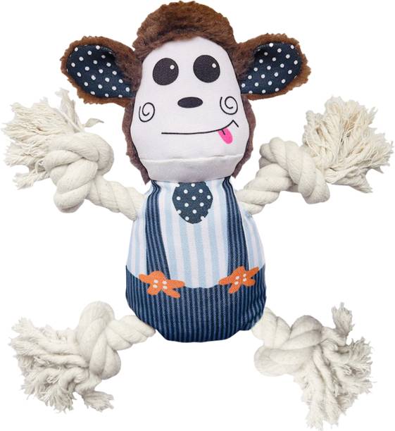 Foodie Puppies Monkey Crinkle Paper Rope Plush Toy Inte...