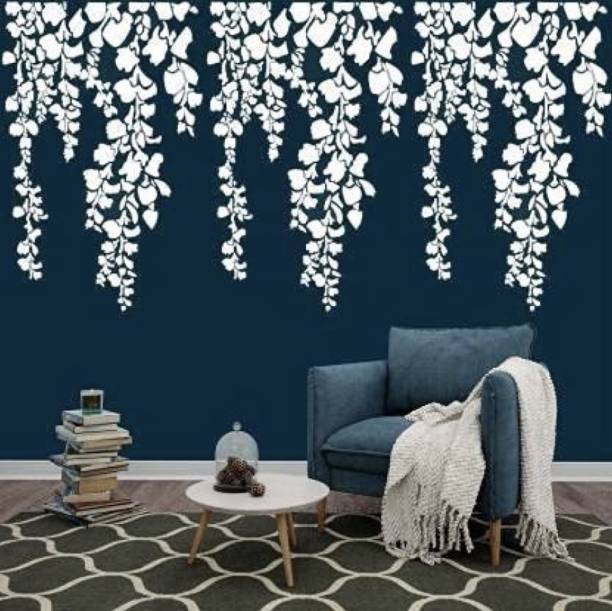 Aaradhya Collection Size: (24 x 40 Inches) Leaf Design Reusable PVC Wall Stencil for Home Decor B360172 Wall Stencil Stencil