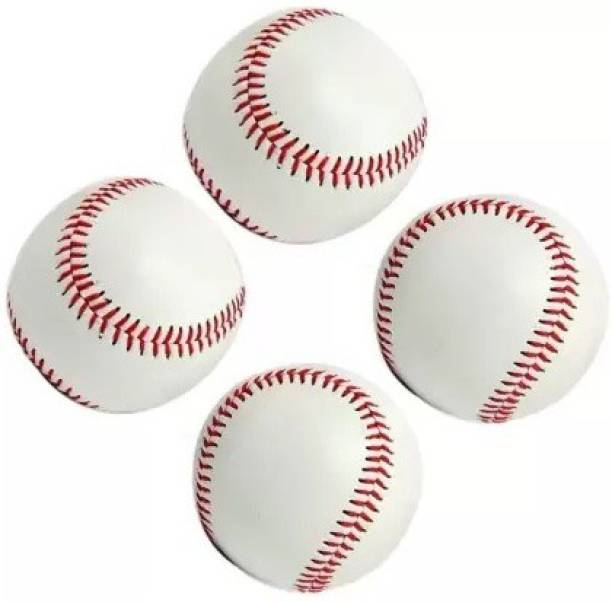 HHS SPORTS PU Leather Grade 5000 Official Size 9 Baseball White (Pack of 4) Baseball