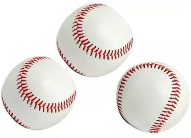 HHS SPORTS PU Leather Grade 5000 Official Size 9 Baseball White (Pack of 3) Baseball