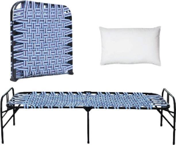 CASSAFLIP Niwar Bed, Folding Bed, Guest Bed Cot, Compact, Portable & Lightweight Bed Metal Single Bed