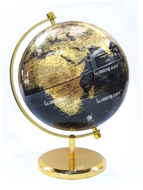 Globeskart Decorative 2pc Nickel 2pc Political World Globe