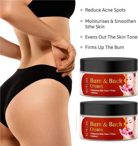 ELIBLISS Bum & Back Cream for Reduces Dark Spots, Prevents Stretch Marks Pack of 2