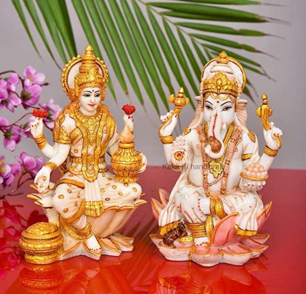 soni craft polyrasin Lakshmi Ganesh Idol for Home Puja I Laxmi ji murti I Ganesh ji Murti Decorative Showpiece  -  7.6 cm
