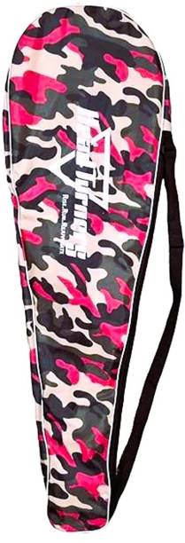 HeadTurners Badminton Cover Camo Print Pink (Full Size Padded) Racquet Carry Case/Cover Free Size