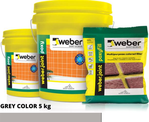 Weber Saint Gobain Epoxy Grout Grey color 5kg (hardner resion 1.365 kg)(filler 3.635 kg) Crack Filler