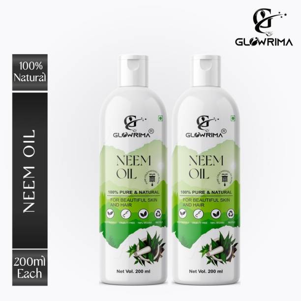 Glowrima 100% Pure &amp; Natural Refined Neem Oil 200ML (Pack Of 2) Hair Oil