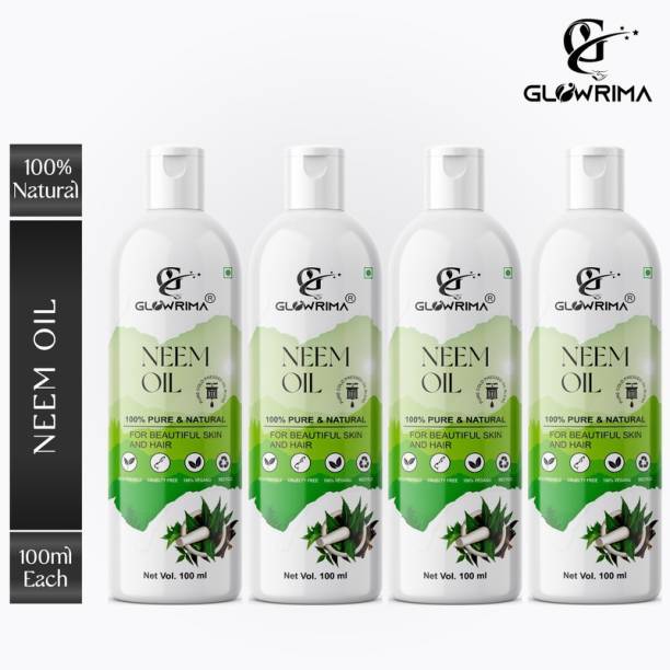 Glowrima 100% Pure &amp; Natural Refined Neem Oil 100ML (Pack Of 4) Hair Oil