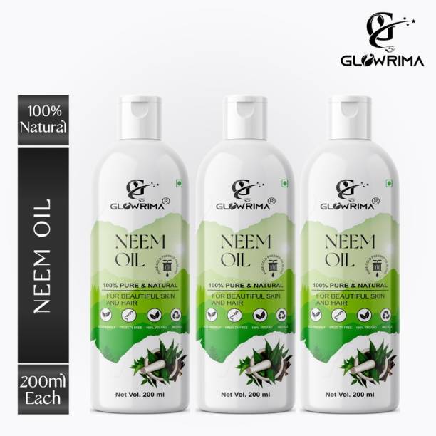 Glowrima 100% Pure &amp; Natural Refined Neem Oil 200ML (Pack Of 3) Hair Oil