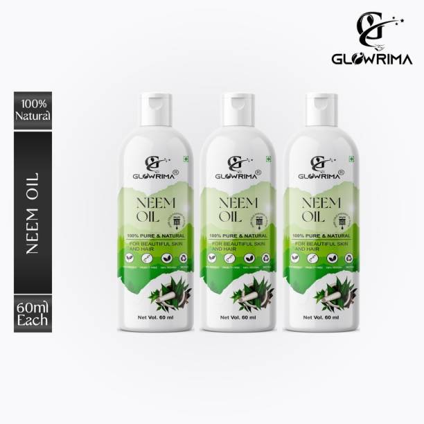 Glowrima 100% Pure &amp; Natural Refined Neem Oil 60ML (Pack Of 3) Hair Oil
