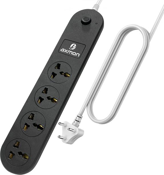 Axmon Extension board [FIRE PROOF] [SHOCK PROOF] 10 AMP [ WALL MOUNT] [1.9 METER CORD] 4  Socket Extension Boards