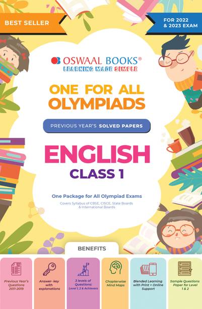 One for All Olympiad Previous Years Solved Papers, Class-1 English Book (for 2021-22 Exam)