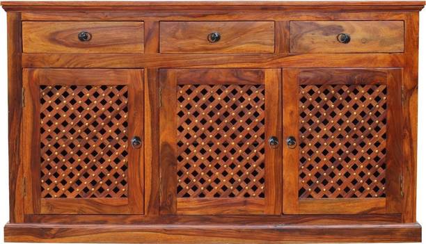 Craftvelly Premium Quality Sheesham Solid Wood Sideboard & Cabinet With Drawers Solid Wood Free Standing Chest of Drawers