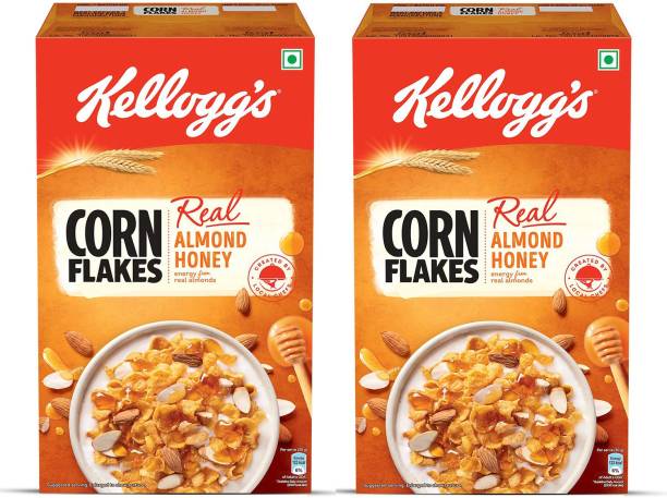 Kellogg's Corn Flakes Real Almond Honey, Breakfast Cerealss Box