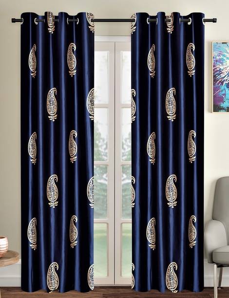 Home Sizzler 213 cm (7 ft) Polyester Semi Transparent Door Curtain (Pack Of 2)