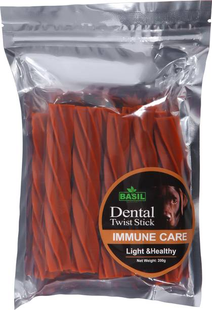 BASIL Dental Twist Stick For Immune Care Vegetable Dog Treat