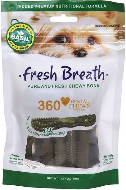 BASIL Fresh Breath Dental Dog Chew Bone (Pack of 2) Dog Treat