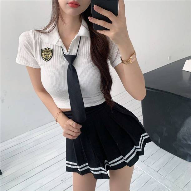 Swara Craft Striped Women Regular Black Skirt