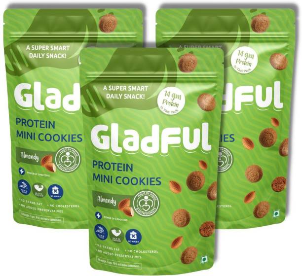 Gladful Almondy Protein Mini Cookies Biscuit Pouch Cookies