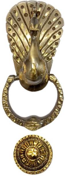 BRASSLO Mayur Brass Door Knocker (Antique Brass) Size 5.5 Inches 460gm Brass Door Knocker
