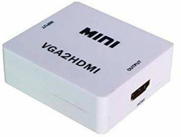SrO  TV-out Cable VGA 2 HDMI Converter Adapter, Mini HD 1080P 3.5mm Audio