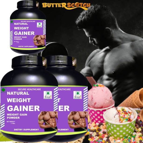 Zemaica Healthcare Natural Weight Gainer, Body Muscle Growth, Flavor Butterscotch, Pack of 3 Whey Protein