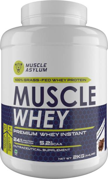 Muscle Asylum Muscle Whey 100% Whey Protein, Chocolate Flavor (50 Servings) - 2 Kg (4.4Lbs) Whey Protein
