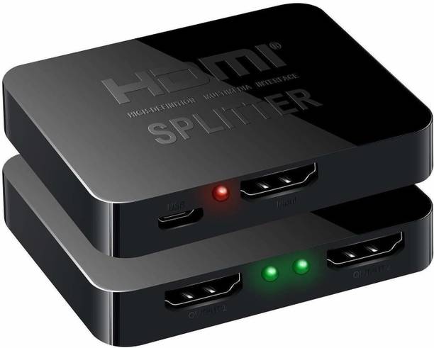 microware  TV-out Cable HDMI Splitter 1 in 2 Out, Amplifier for Full HD 1080P/ 3D/ 4K for Dual Monitors