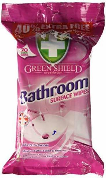 green shield Bathroom Surface Wipes - Pack of 70 Large wipes