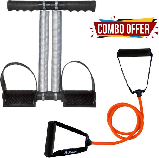 AJRO DEAL Double Spring Tummy Trimmer With Single Resistance Tube And Brochure with pouch रेजिस्टेंस ट्यूब