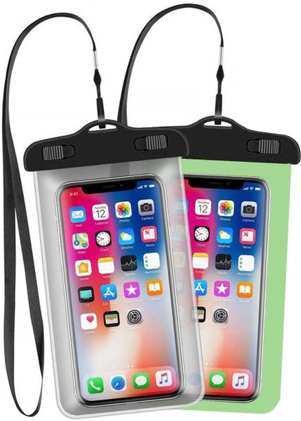 MOOZMOB Pouch for Rain for Mobile Touch Sensitive Waterproof Mobile Pouch with Strap, Size upto 6.5" Mobiles