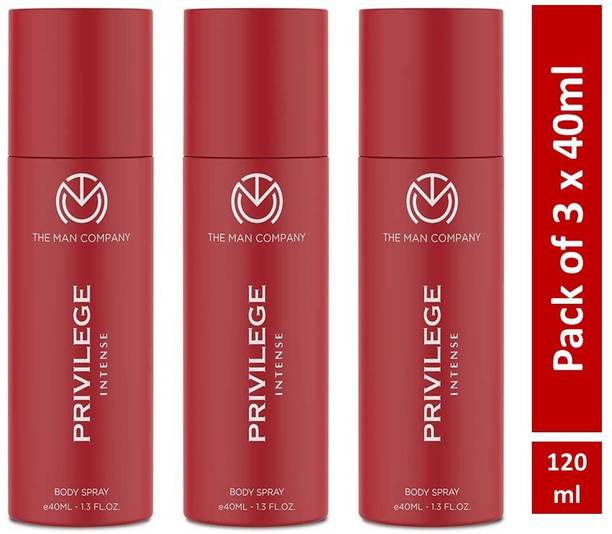 THE MAN COMPANY Privilege Intense Premium Long-Lasting Fragrance Travel Pack Deodorant Spray  -  For Men & Women