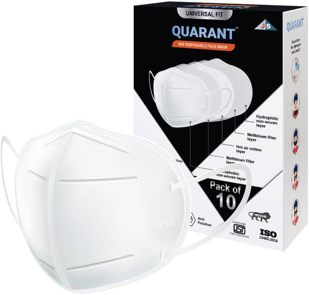 QUARANT N95 Face Mask with Nose Clip for Adults, FFP2 Masks for Men and Women N95WH Water Resistant