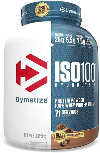 DYMATIZE ISO100 Hydrodlyzed Protein Isolate Powder l 5Lbs (2.3 kg, Gourmet Chocolate) Whey Protein