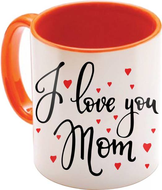 SKY TRENDS Mummy Gift For Mother's Day Printed Orange Ceramic Coffee 350 ML Ceramic Coffee Mug
