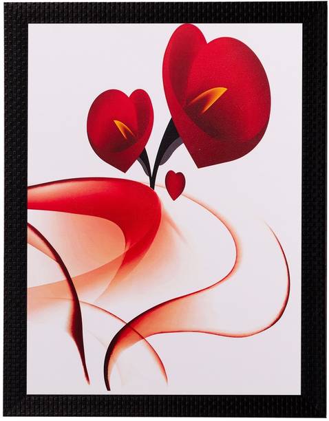 एक्राफ्टिंडिया Heart Share Roses Matt Textured UV ऑयल 14 inch x 11 inch पेंटिंग