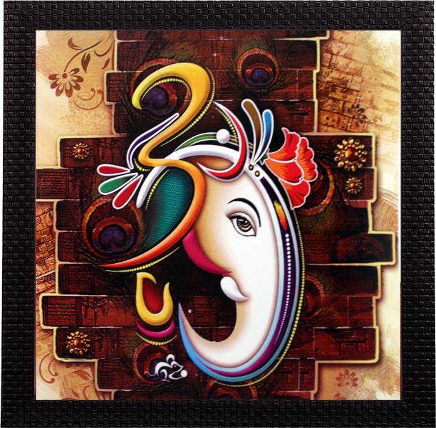 एक्राफ्टिंडिया Decorative Lord Ganesha कैनवास 11 inch x 11 inch पेंटिंग