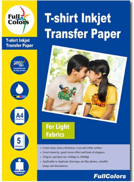 Full Colors Full Colors 120gsm T-Shirt Inkjet Transfer Paper Light Fabrics Light T-Shirt Transfer Paper A4 120 gsm Transfer Paper