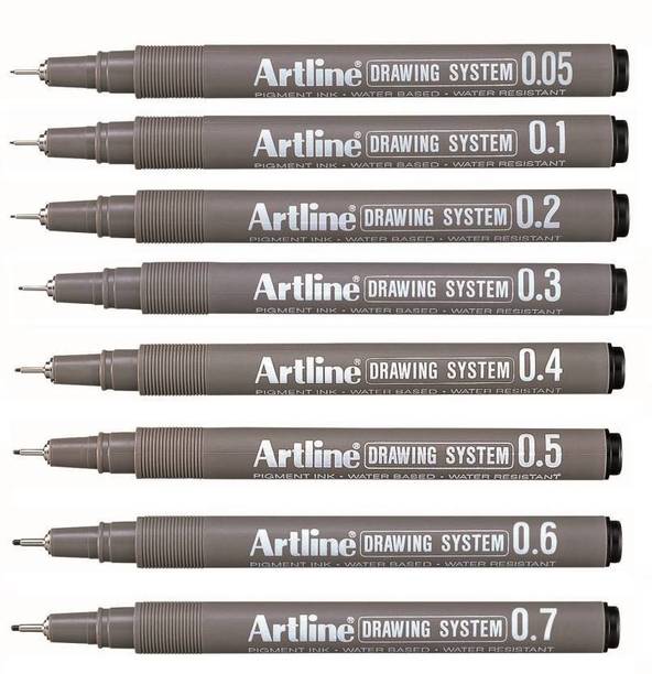 Artline 0.05MM - 0.7MM Fine Nib Black Drawing Fineliner Pen