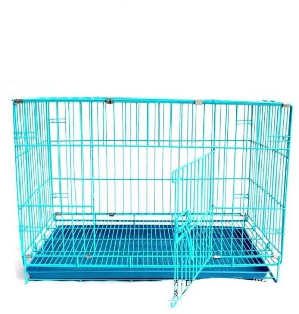 FAH Puppy & Rabbit Cage | "18 Inch" Sky Blue | Easy to Move | Removable Tray | Imported Cage Hard Crate Pet Crate