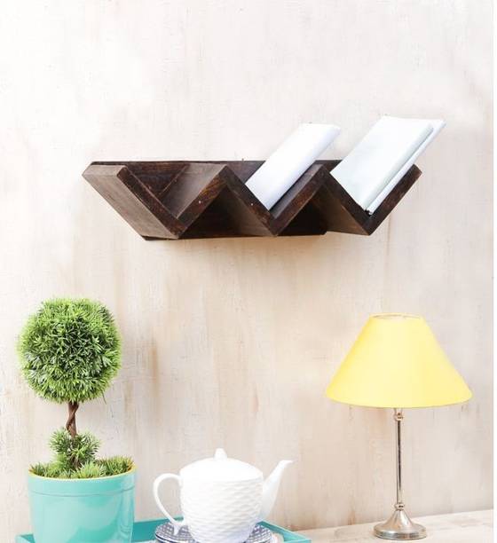Onlineshoppee W Shaped Wooden Wall Shelf