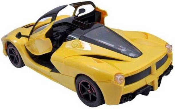 ToySkool RC Ferrari Style Rechargeable Car 1:16 With Opening Doors (Yellow)