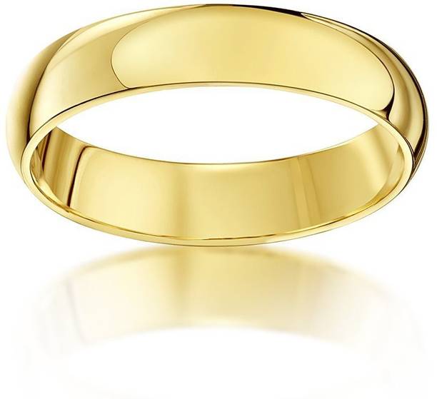 SEEYARA Love Band Brass Gold Plated Ring